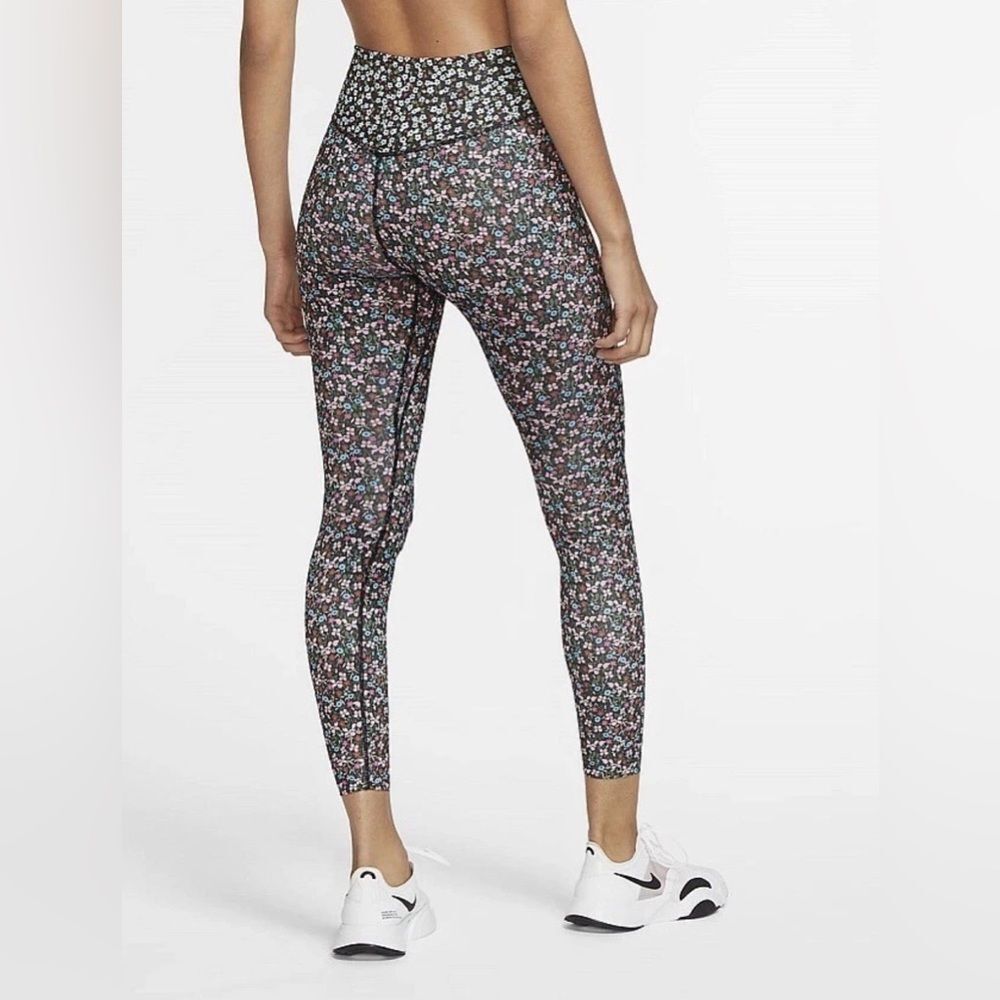 Nike Dri-FIT Floral High Waisted Leggings Womens 1X Multi Color 7/8 Tights